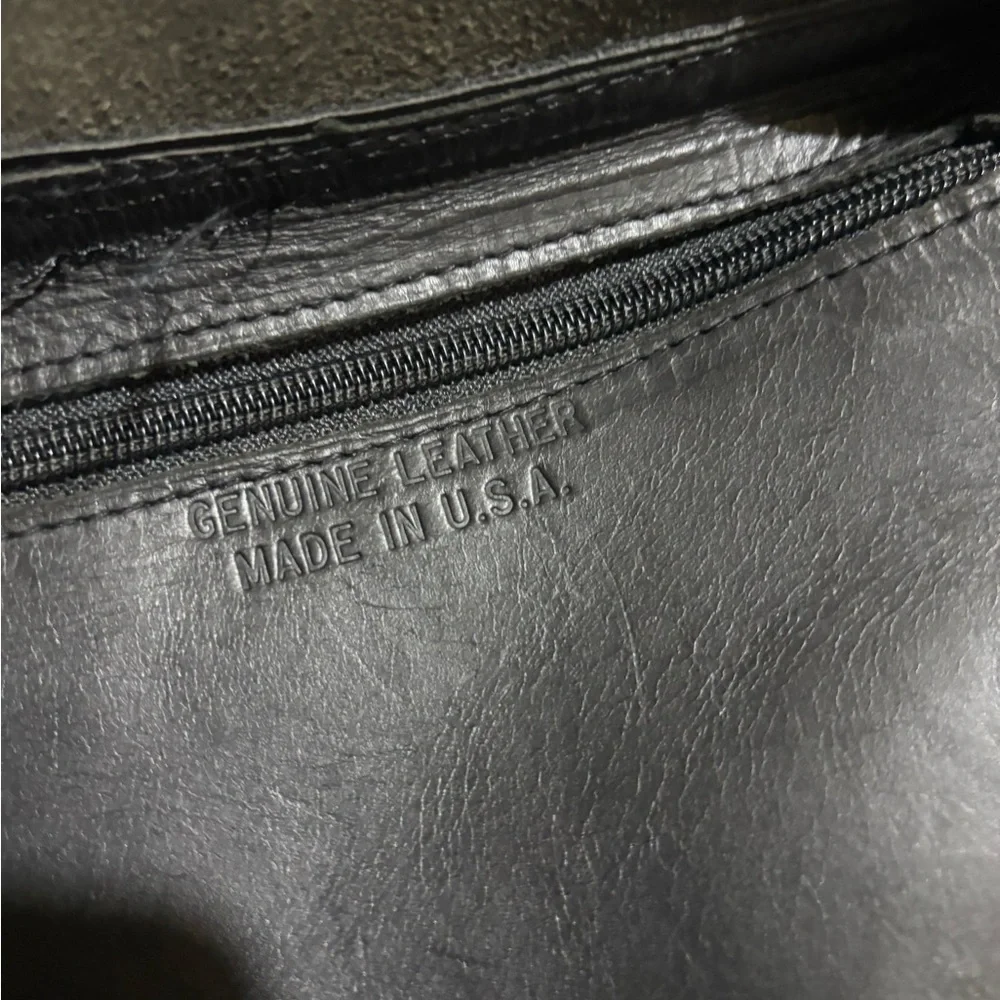 Vintage unisex Classic Black Leather Backpack